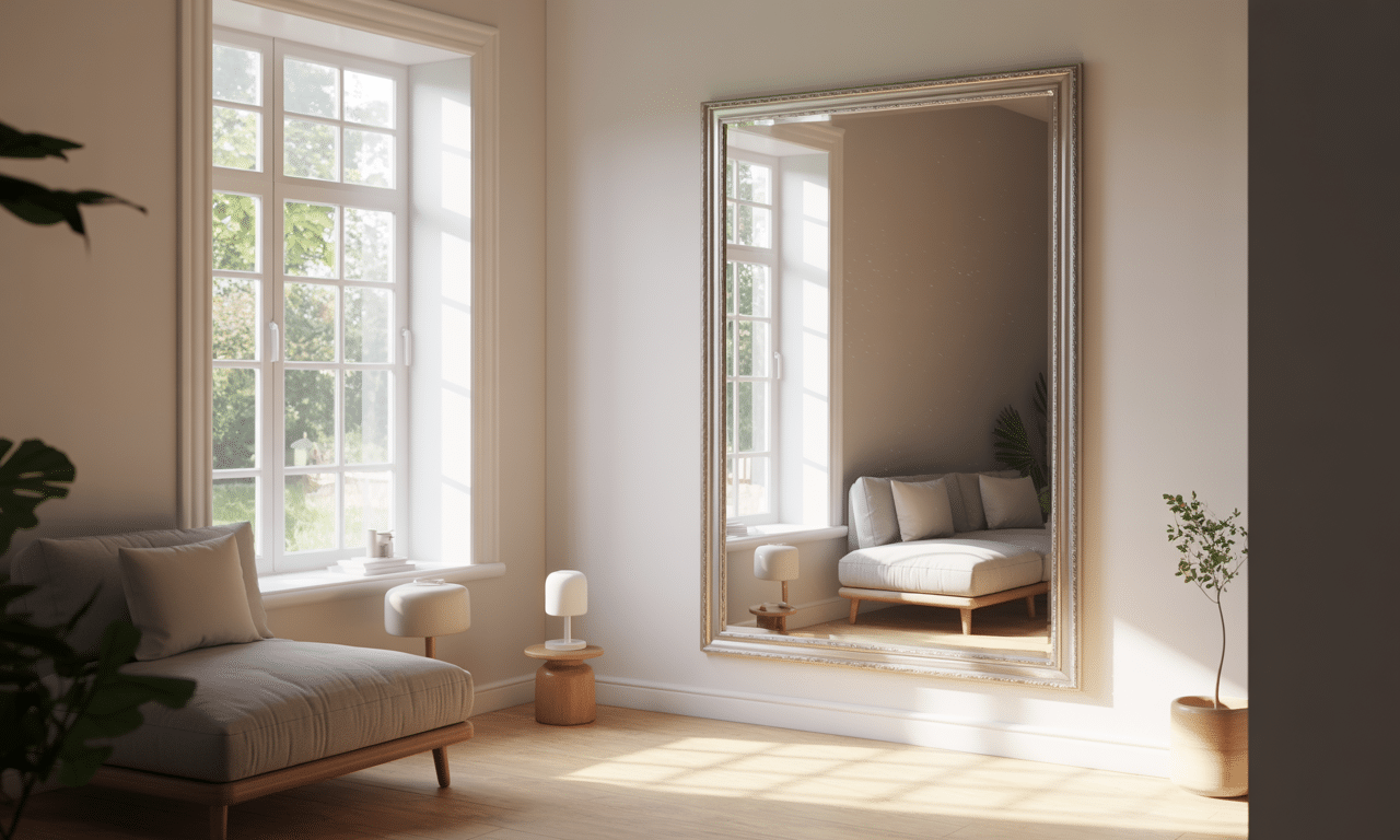 ontdek hoe je met een spiegel tegenover het raam je kleine kamer direct twee keer zo ruim kunt laten lijken. simpele en effectieve interieurtips voor meer ruimte en licht.