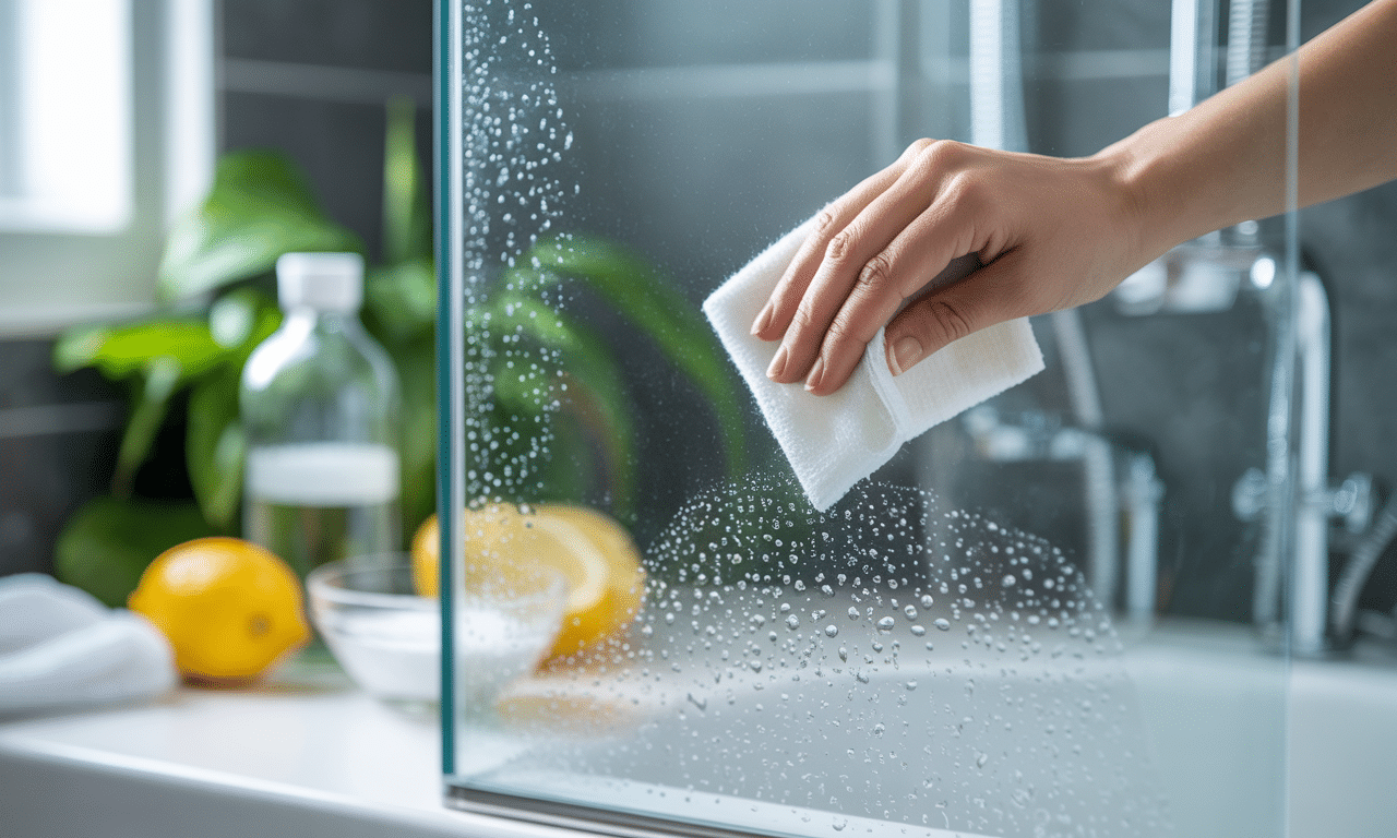 ontdek hoe je kalkaanslag op doucheglas gemakkelijk verwijdert met een simpel huismiddel dat je al in huis hebt. maak je douche weer stralend schoon zonder dure producten!