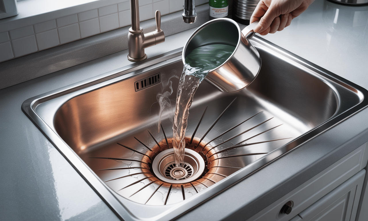 loodgieters waarschuwen dat het gieten van kokend water in de gootsteen de duurste fout is die je kunt maken, met mogelijke schade en hoge reparatiekosten tot gevolg.