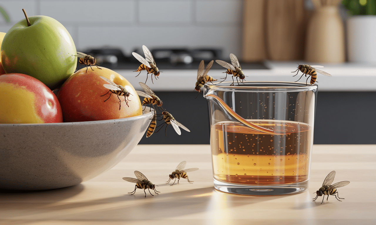 ontdek waarom het gebruik van azijn om fruitvliegjes te lokken het probleem juist verergert en leer effectieve methoden om van deze vervelende insecten af te komen.